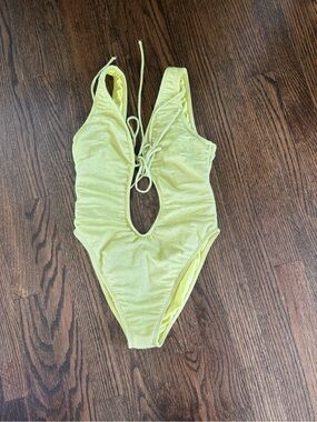 Montce Lemon Yellow One-Piece Swimsuit with Front Keyhole